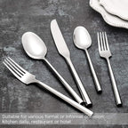 Silverware Set Flatware Set Stainless Steel Heavy Cutlery Set Hexagon Handle Mirror Finished 60 Pieces Service for 12