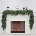 2Pcs 9FT Christmas Cedar Garland Artificial Real Touch Thickness Realistic Greenery Pine Garland for Mantle Fireplace Outdoor Indoor Christmas Decorations