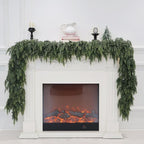Christmas Cedar Garland Artificial Real Touch Thickness Realistic Greenery Pine Garland for Mantle Fireplace Outdoor Indoor Christmas Decorations 6FT