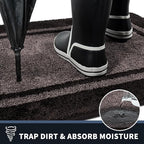 PURRUGS Dirt Trapping Door Mat 34" x 60", Non-Slip/Skid Machine Washable Entryway Rug, Shoes Scraper, Area Rug, Super Absorbent Welcome Mat for Muddy Wet Shoes and Paws, Grayish Brown & Coffee