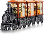 Halloween Snow Globe Train Skeleton Reaper Black Cat Pumpkin Ghost Classic Relief Texture Battery Powered LED Glitter Halloween Decorations Indoor