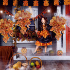RECUTMS Fall Leaves Fall Decorations for Home Clearance Fall Decor Leaf Fall Decorations Fall Decorations for Home Thanksgiving Decorations Hanging Plants Indoor Artificial Wall Decor(Orange)