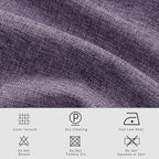 Macochico 100”Wx96”L Pinch Pleated 100% Blackout Linen Curtains Thermal Sliding Curtains for Bedroom Living Room Sliding Glass Door Farmhouse Shabby Chic Violet Drapery with Tieback 1 Panel