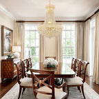14 - Light Unique Empire Crystal Chandelier with Adjustable Chain for High Ceiling Foyer Entryway Living Room Dining Room Bedroom Gold Finish