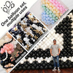 Black Linking Balloons, 100PCS Linked Balloon with Tail for Balloon Wall Arch and Chains, Quick Linkable Balloons for Wedding Birthday Baby Shower Engagement Graduation Party Decorations (10inch)