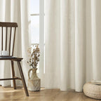 Joydeco Linen Curtains 120 inch Length 2 Panel Set, Light Filtering Curtain for Living Room Bedroom, 52 inch Wide Drapes with Rod Pocket Back Tab