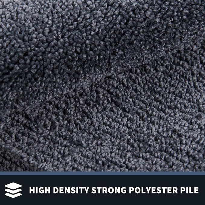 PURRUGS Dirt Trapping Door Mat 32" x 48", Non-Slip/Skid Machine Washable Entryway Rug, Shoes Scraper, Area Rug, Super Absorbent Welcome Mat for Muddy Wet Shoes and Paws, Bluish Grey & Charcoal