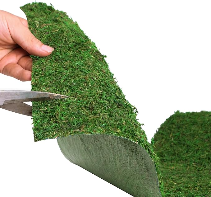 Moss Roll, Dried Moss for Crafts, Moss Table Runner for Fairy Gardens, Wedding Woodland Decor, Preserved Moss Mat for Table Decoration (12" W x 60" L)