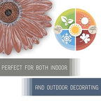 NAT & Jules Gerbera Daisy Flower Shaped Dimensional Indoor Outdoor 12 inch Cast Resin Decorative Garden Stepping Stone, Patio, Walkway Sculpture Yard Art, Terracotta