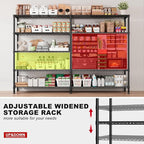 REIBII 70"W Storage Shelves Load 1600LBS, Metal Shelving 5-tier Wire Shelving Unit Metal Shelves for Storage Adjustable Garage Shelving for Pantry Kitchen Garage Commercial school 70"W*15.8"D*72.4"H