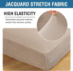 H.VERSAILTEX Super Stretch Individual Seat Sofa Covers Couch Slipcover Sets Thick Jacquard Textured Twill Fabric (2 Piece Large Sofa Cushion Covers, Sand)