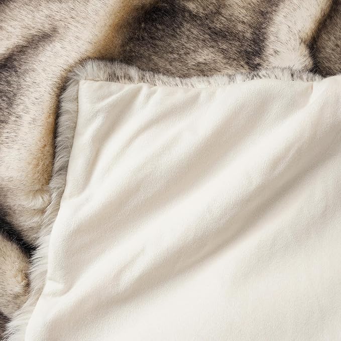 BATTILO HOME Luxury Fluffy Faux Fur Throw Blanket, Cozy Warm Fur Blanket for Couch Sofa, Plush Fuzzy Fur Throws with Long Pile & Brushed Tips, 60"x80"