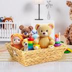 Set of 6 Snack Baskets, Wicker Snack Basket Organizer for Office, Small Wicker Baskets with Handles, (6 Medium Basket)