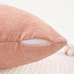 CaliTime Throw Pillow Covers Decorative 18 X 18 Inches Pack of 4 Cozy Chenille Cushion Cases for Couch Sofa Bed Living Room Home Dusty Pink