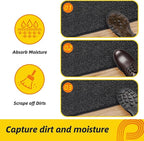 JSEI Dirt Trapper Door Mat 20"x32" Non-Slip Washable Entrance Mat, Dog Doormats, Absorbent & Fade-Resistant Floor Mats, Low Profile Welcome Mats for Entryway, Front Door, and Inside Entrance, Black