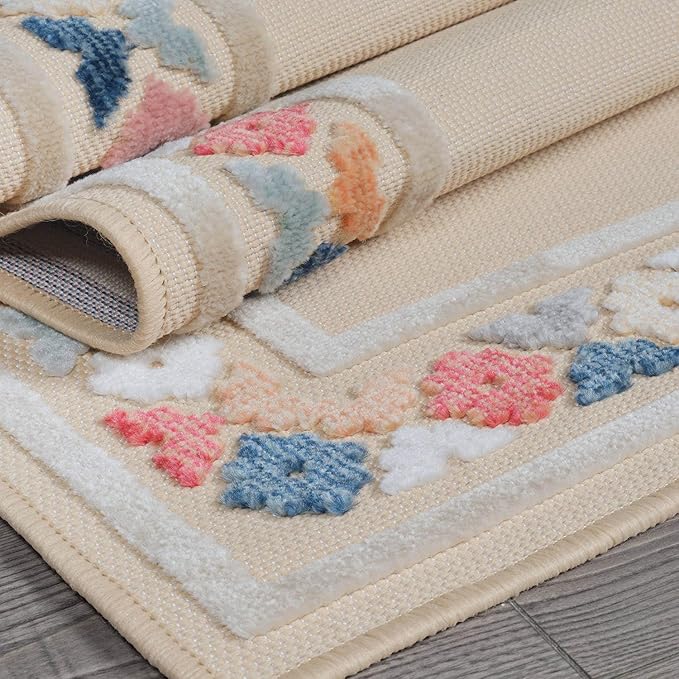 Beverly Rug Outdoor Rug 9x12 Modern Bordered Large Area Rugs for Indoor and Outdoor Patio Easy to Clean Non Shedding Living Room Porch Garden Washable Outside Carpet (9 x 12 Beige)