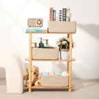 Small Storage Baskets for Organizing | Closet Organizer Bins | Shelf Toy Basket | Woven Rope Baskets | Cube Decorative Box | Shallow Basket | 13x8.5x5.1” | 4 Packs Mixed Brown
