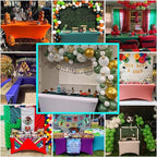 IVAPUPU 4FT Table Cloth for Rectangular Fitted Events Stretch Orange Table Covers Washable Cover Spandex Tablecloth Protector for Party, Wedding, Cocktail, Banquet, Festival