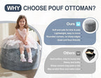 Round Pouf Ottoman 26 * 18" Small Ottoman Foot Rest Pouf Brown Foot Stools for Living Room Comfortable and Dirt Resistant Poofs/Ottomans Furniture Round Ottomans Floor Poufs for Home Decor