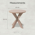COZAYH Farmhouse Cross Leg Round End Table - Vintage Grey