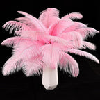 THARAHT Pink Ostrich Feathers 24pcs Natural Bulk 10-12Inch 25cm-30cm for Crafts Wedding Party Centerpieces Easter Gatsbi and Home Decoration Feathers