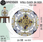 The Gears Clock Wall Clock Italy Collection with Moving Gears (Amalfi, 24 inch Round)