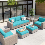 hyha Waterproof Couch Cushion Covers, Stretch Sofa Couch Seat Slipcover for Dog Washable, Non-Slip Waterproof Outdoor Cushion Covers for Patio Furniture Replacement (3 Pieces, Peacock Blue)
