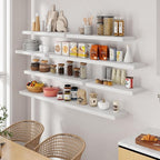 72 Inch Floating Shelves White, 72 x 9 Rustic Wooden Fireplace Mantel, 9 Inch Floating Shelf for Wall, Farmhouse Wall Shelves for Home Storage & Display