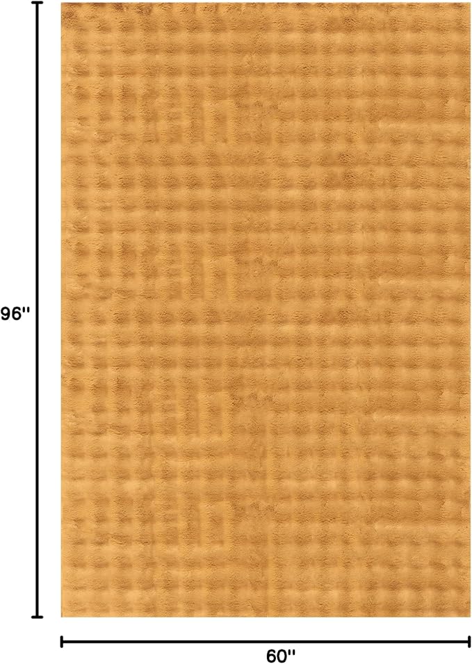 nuLOOM Jeni Checkered 5x8 Machine Washable Area Rug for Living Room Bedroom Dining Room Kitchen, Gold
