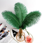 THARAHT Blackish Green Ostrich Feathers 12pcs Natural Bulk 10-12Inch 25cm-30cm for Crafts Wedding Party Centerpieces Mardi Gras Decoration Feather