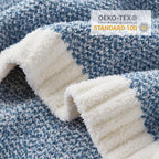 Snuggle Sac Blue Throw Blankets for Couch, Reversible Super Soft Warm Blankets Cozy Knit Blanket Fuzzy Plush Throws for Sofa, Bed, Gift, Heather Blue, 50 x 60 inches