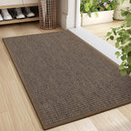 LEKEEPGO Door Mat 24"x36", Non Slip Door Mat Indoor Entrance, Rubber Backing Front Indoor Door mat Washable Absorbent Low-Profile Entryway Entry Resist Dirt Inside Door Mats, Brown