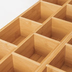 Premium Tea Bags and Coffee Pods Drawer Organizer – Small 9-Compartment Design with Removable Wall Inserts, Non-Slip Feet, 100% Sustainable Bamboo