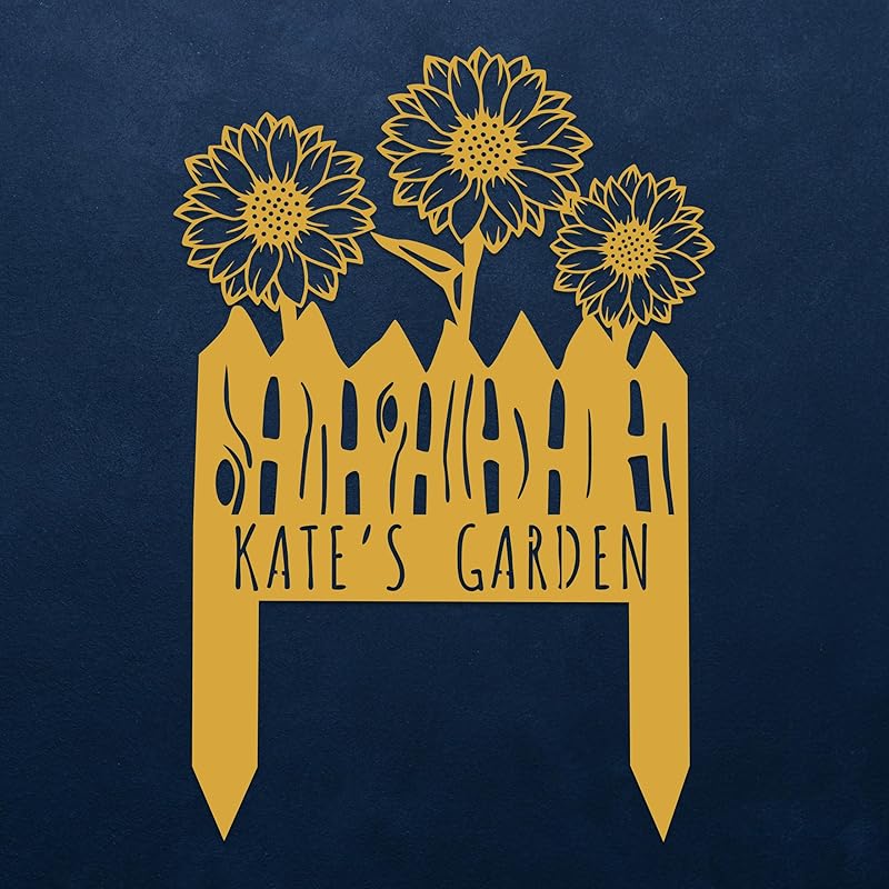 Custom Sunflower Metal Garden Sign with Stakes, Flower Garden Decor, Personalized Family Name Sign, Farmhouse Yard Decorative, Patio Art, Mother's Day Gift, Mom Gift, Housewarming Gift