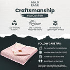 Gold Case Throw Blanket for Couch – 100% Recycled Turkish Cotton Blankets & Throws – Elegant Decorative Throw Blankets for Living Room Sofa – Woven Throws for Couch – Retro Pink – 50x60
