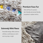 GONAAP Fuzzy Faux Fur Throw Blanket Queen Size Frosty Grey Super Soft Cozy Plush Fuzzy Shaggy Blanket for Couch Sofa Bed (Frosty Grey, Queen(90"x90"))