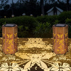 2 Pack Butterfly Solar Lanterns Outdoor Waterproof - Birthday Gifts for Women, Mom, Butterflies Solar Lights Outdoor Hanging Garden Decor for Outside, Patio, Outdoor, Yard, Lawn, Balcony