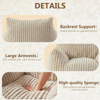Giant Bean Bag Chairs for Adults Teens, Large Bean Bag Sofa Chairs with Filling Comfy Fuzzy BeanBag Chair with Armrests for Bedroom Living Room Reading