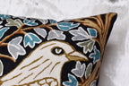 Cream Floral French Style Modern Floral Throw Pillow Cover - Hand Embroidered - 18x18 - White, Multicolor - Living Room, Bedroom, Outdoors, Accent, Home Staging