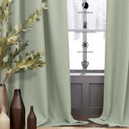 Living Room Green Black Out Curtains 63 Inch Long 2 Panel Thermal Insulated Heat Blocking Sage Green Light Curtains for Nursery Teen Boys Bedroom Playroom Office Boho Cottage Core Decorative 63 Length