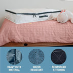 CleverMade Under Bed Storage Bag - Collapsible Storage for Shoes and Clothes Easy Use - Heavy Duty Utility Bag Home
