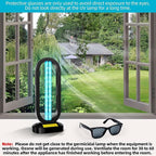 UV Light Sanitizer,4-Speed Timing and Remote Control UVC Home Disinfection Device,Portable Ultraviolet Light Sanitizer for Dust Mites,UV Lamp for Whole Room,Black