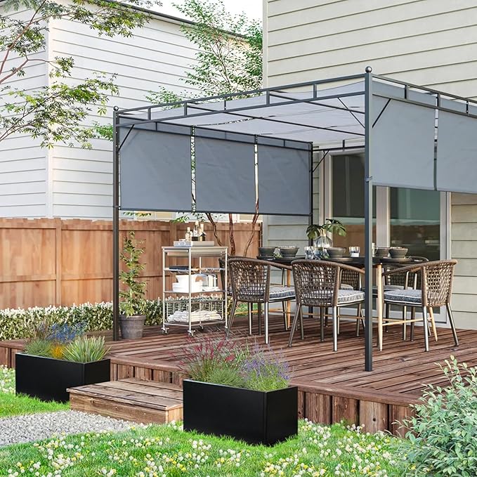 Galvanized Steel Metal Planter Rectangular Indoor Black Planter Box Large Outdoor Planters Steel 25" Lx 11" W x 13" H Commercial Residential for Patio, Deck, Garden