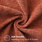 MIULEE Pack of 2 Fall Couch Throw Pillow Covers 18x18 Inch Burnt Orange Farmhouse Decorative Pillow Covers with Stitched Edge Soft Chenille Solid Dyed Pillow Covers for Sofa Bed Living Room