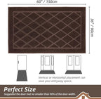 BEQHAUSE Dirt Trapper Door Mat 36" x 60", Doormat Non-Slip Entryway Rugs Washable, Dog Door Mat Stain Resistant and Absorbent Welcome Floor Mat for Front Back Door, Muddy Wet Shoes & Paws, Brown