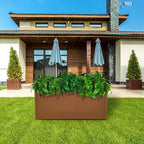 Corten Steel Planter Box Rectangular Planters Large Outdoor Planter Metal Planter Box for Tall Plant Trough Rustic Patina for Garden Yard Commercial Residential Farm 16 in x 31.5 in x 16 in