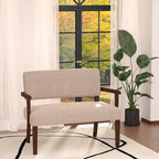 Accent Chair 2 Seat, Arm Chairs with Soft Seat and Armrests for Living Room, Love seat for Dining, Reading, and Waiting Rooms (Beige)