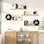 Picture Ledge Shelf for Wall, Floating Shelves Set of 4, 36 Inch Long Nursery Book Shelves for Toys Storage, Kids Bookshelf Wall Mounted for Books Photo Frames, Oak