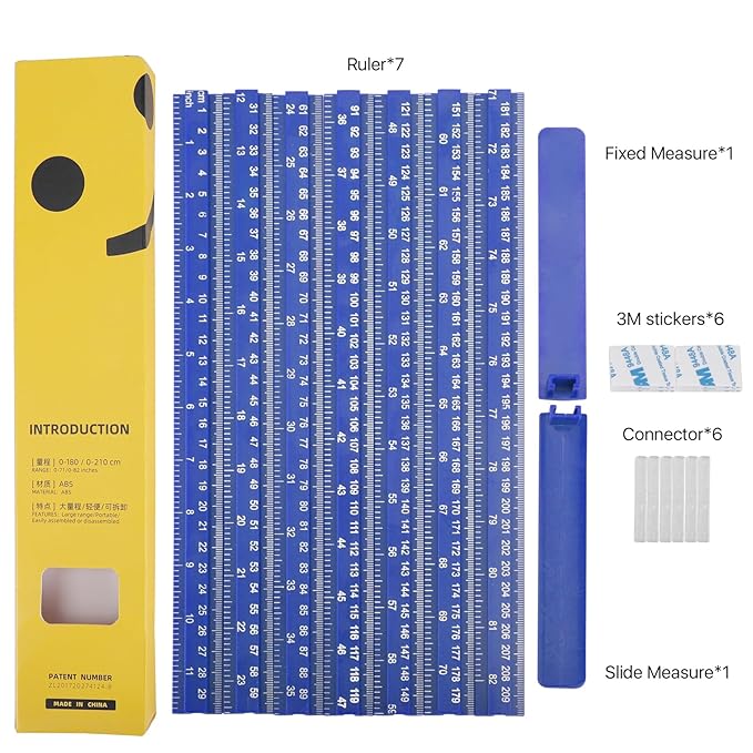 Height Measurement for Wall, Children Height Chart Ruler, Portable 3D Removable Growth Chart, Wall Height Measurement for Kids and Nursery Medical Office 79 inch (Blue)