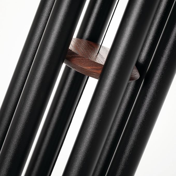 Woodstock Chimes Pluto Wind Chime for Outside 37" Black Teak Medium Tone Sound for Outdoor Garden, Patio, Porch Decor Gifts, Encore Collection, DCKT37